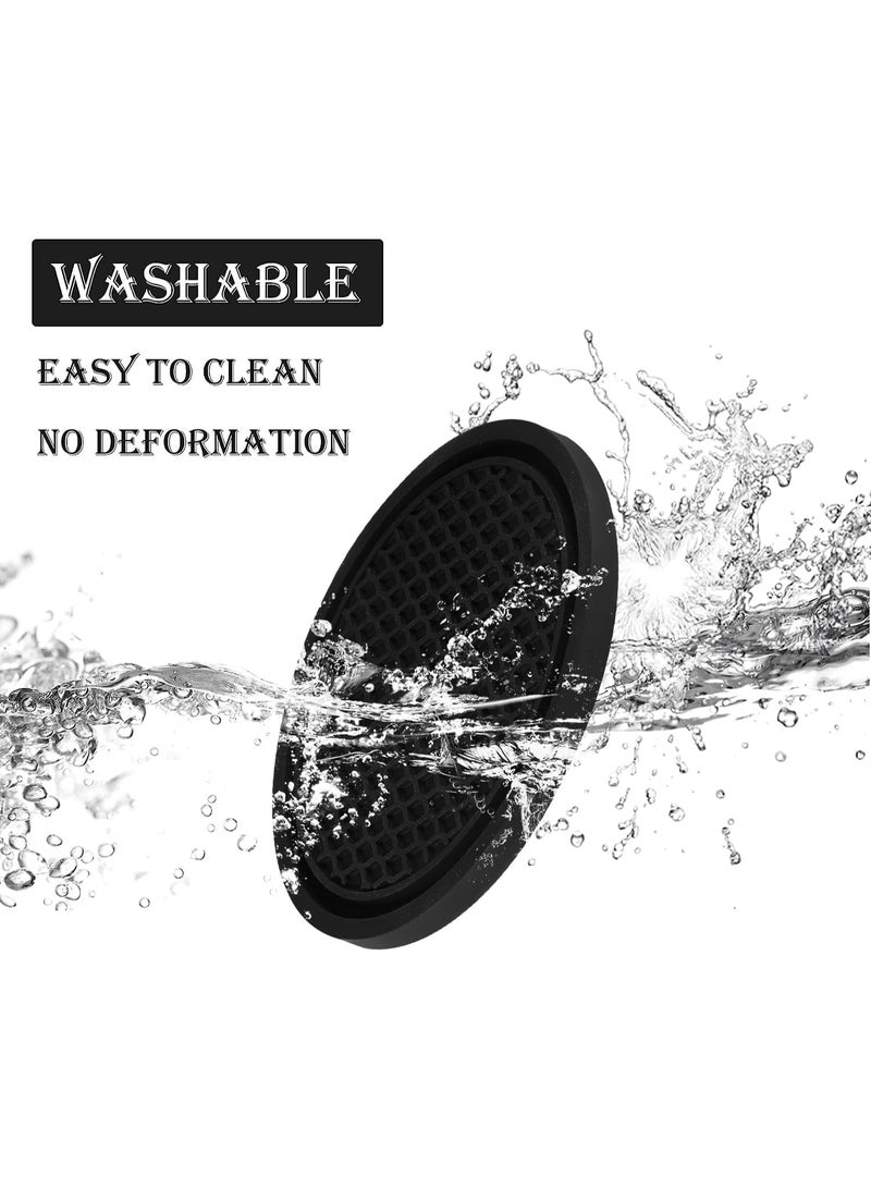 Singaro car cup coaster, 4pcs universal non-slip cup holders embedded in ornaments coaster, car interior accessories, black - Image 5